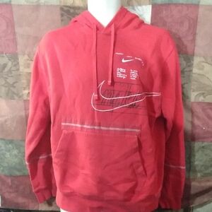 Nike Red Sweatshirt Vibrant Pullover Hoodie